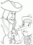 Captain Hook and Pinocchio coloring page