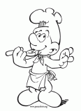 Baker Smurf coloring page