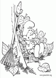 Lazy Smurf Sleeping coloring page