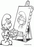 Painter Smurf coloring page