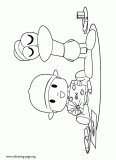 Pocoyo and Pato drawing coloring page