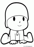 Pocoyo sitting coloring page