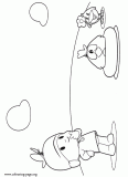 Pocoyo, Sleepy Bird and Baby Bird coloring page