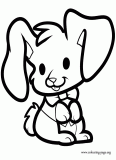 A lovely rabbit sitting coloring page