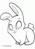 Adorable bunny with big eyes sitting coloring page