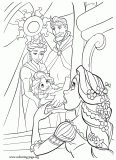 King, Queen, baby Rapunzel and Mother Gothel coloring page