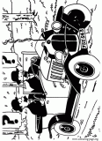 Thomson and Thompson in a car coloring page