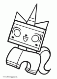 Unikitty, a unicorn coloring page