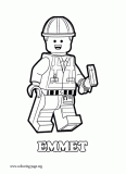 Emmet, a Lego minifigure coloring page