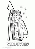 Vitruvius, an ancient wizard coloring page