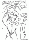 Simba and Nala meet again coloring page