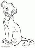 Simba as a cub coloring page