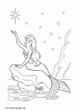 Ariel makes a special wish coloring page