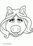 Miss Piggy face coloring page