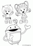 Geo, Milli and Bot coloring page