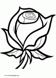 A Valentine Rose coloring page