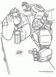 Ralph with a soldier from the Hero's Duty coloring page