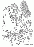 Ralph wrecks the cake coloring page