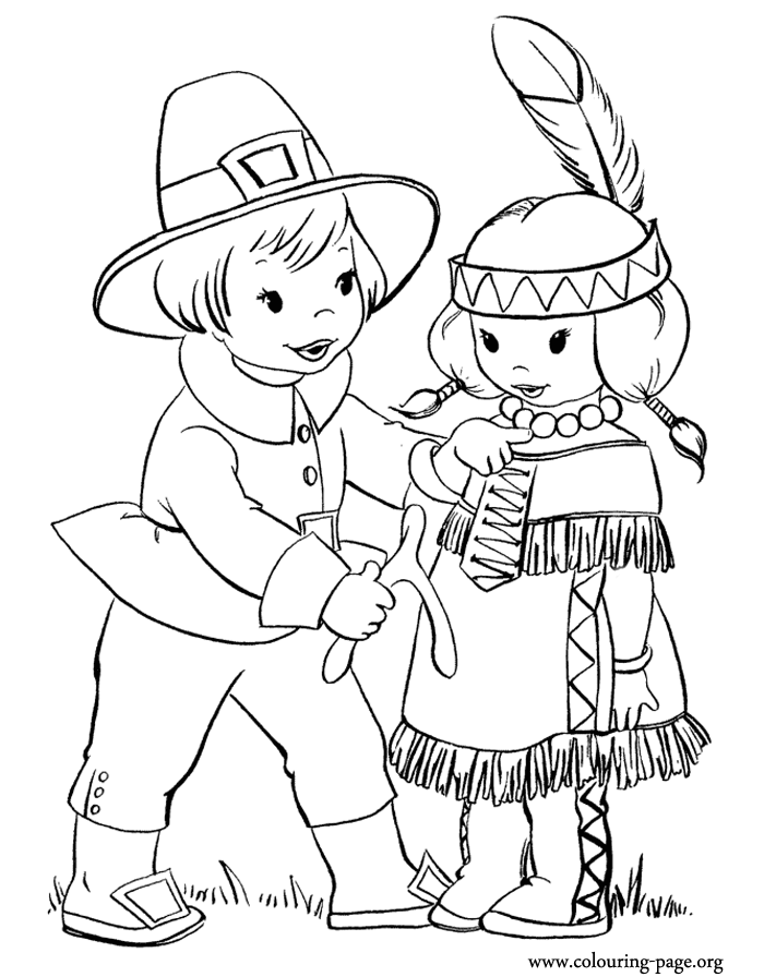 Thanksgiving costumes coloring page
