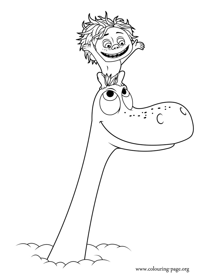 Spot sitting on Arlo's head coloring page