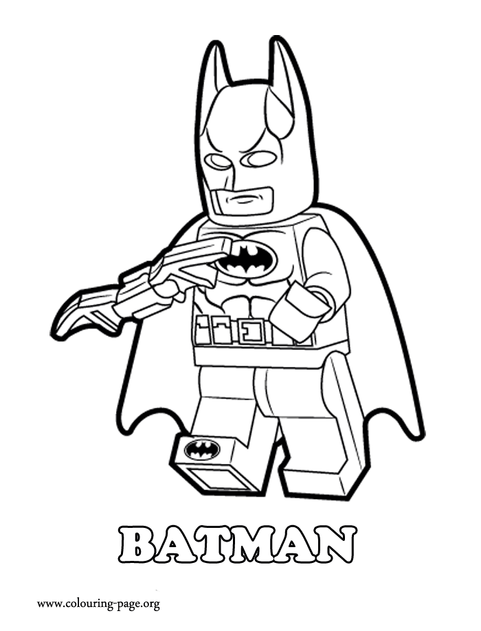 Batman, a Lego superhero coloring page