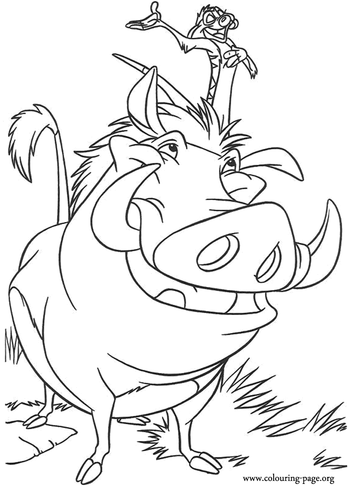 The Lion King - Timon and Pumbaa coloring page