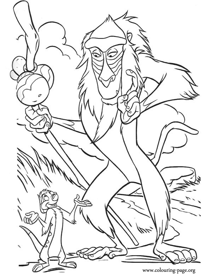 Rafiki and Timon coloring page