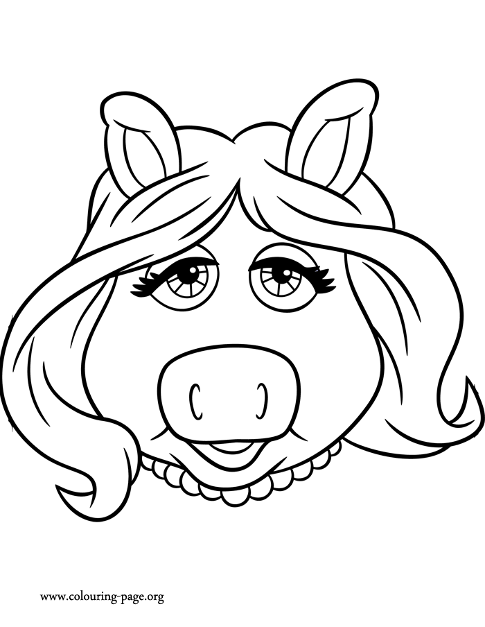 Miss Piggy face coloring page