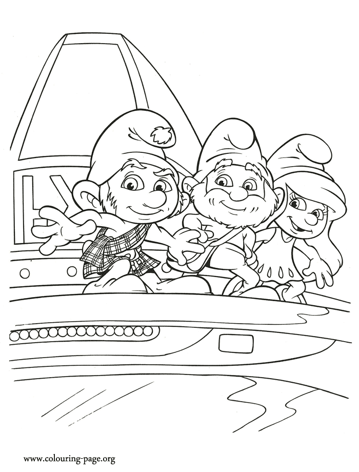 Smurfs in a new adventure coloring page