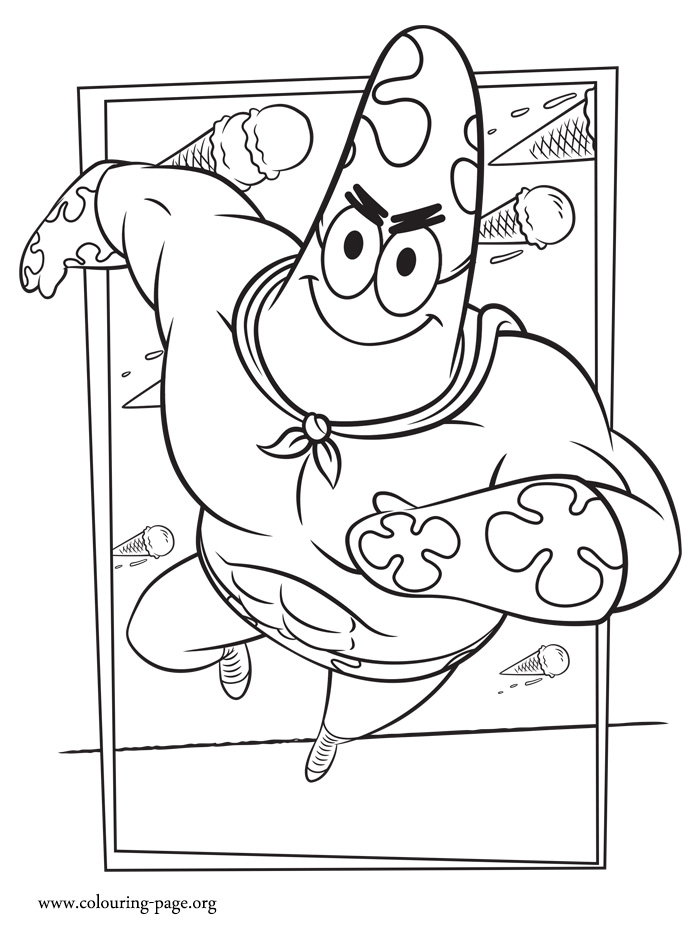Patrick Star as Mr. Superawesomeness coloring page
