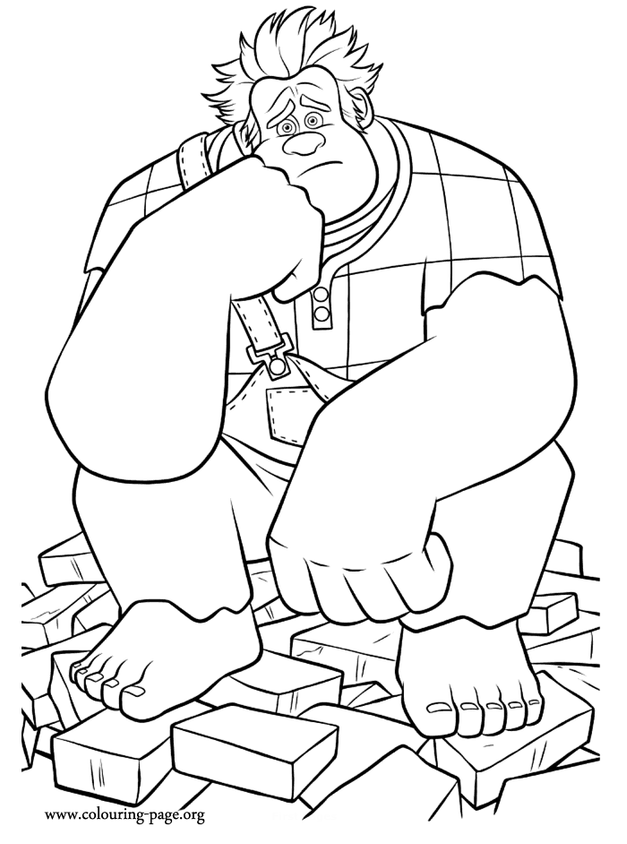 Wreck-It Ralph sad coloring page